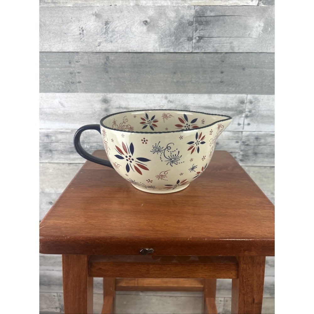 Temptations By Tara Batter Bowl In Blue Firework Floral Motif 2QT